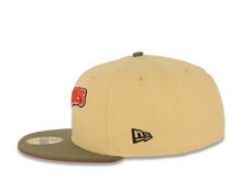 Load image into Gallery viewer, San Diego Padres New Era MLB 59FIFTY 5950 Fitted Cap Hat Yellow Green Crown Olive Visor Red/White/Black Script Logo 40th Anniversary Side Patch Red UV