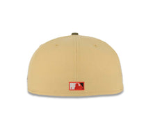 Load image into Gallery viewer, San Diego Padres New Era MLB 59FIFTY 5950 Fitted Cap Hat Yellow Green Crown Olive Visor Red/White/Black Script Logo 40th Anniversary Side Patch Red UV