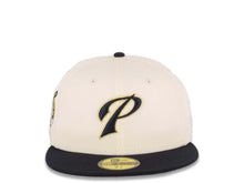 Load image into Gallery viewer, San Diego Padres New Era MLB 59FIFTY 5950 Fitted Cap Hat Cream Crown Navy Blue Visor Navy Blue/Metallic Gold Logo 40th Anniversary Side Patch Gray UV