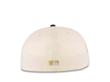 Load image into Gallery viewer, San Diego Padres New Era MLB 59FIFTY 5950 Fitted Cap Hat Cream Crown Navy Blue Visor Navy Blue/Metallic Gold Logo 40th Anniversary Side Patch Gray UV