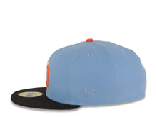 Load image into Gallery viewer, San Diego Padres New Era MLB 59FIFTY 5950 Fitted Cap Hat Sky Blue Crown Black Visor White/Orange Logo 2016 All-Star Game Side Patch Dark Gray UV