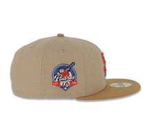 Load image into Gallery viewer, San Diego Padres New Era MLB 59FIFTY 5950 Fitted Cap Hat Khaki Crown Wheat Visor Blue/Red Logo 40th Anniversary Side Patch Blue UV