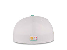 Load image into Gallery viewer, (City Connect Colors) San Diego Padres New Era MLB 59FIFTY 5950 Fitted Cap Hat White Crown Teal Visor Teal/Magenta/Yellow 40th Anniversary Side Patch