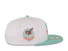 Load image into Gallery viewer, (City Connect Colors) San Diego Padres New Era MLB 59FIFTY 5950 Fitted Cap Hat White Crown Teal Visor Teal/Magenta/Yellow 40th Anniversary Side Patch