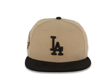 Load image into Gallery viewer, (Corduroy Visor) Los Angeles Dodgers New Era MLB 59FIFTY 5950 Fitted Cap Hat Khaki Crown Black Visor Black Logo 40th Anniversary Side Patch Orange UV