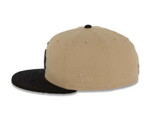 Load image into Gallery viewer, (Corduroy Visor) Los Angeles Dodgers New Era MLB 59FIFTY 5950 Fitted Cap Hat Khaki Crown Black Visor Black Logo 40th Anniversary Side Patch Orange UV