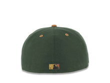 Load image into Gallery viewer, San Diego Padres New Era MLB 59FIFTY 5950 Fitted Cap Hat Green Crown Light Brown Visor Metallic Brown/Pale Purple Script Logo 25th Anniversary Side Patch