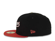 Load image into Gallery viewer, San Diego Padres New Era MLB 59FIFTY 5950 Fitted Cap Hat Black Crown Red Visor Metallic Red/Metallic Aluminum Script Logo 30th Anniversary Side Patch