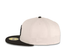 Load image into Gallery viewer, San Diego Padres New Era MLB 59FIFTY 5950 Fitted Cap Hat White Crown Black Visor Black Logo 25th Anniversary Side Patch Green UV