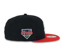 Load image into Gallery viewer, San Diego Padres New Era MLB 59FIFTY 5950 Fitted Cap Hat Black Crown Red Visor White Logo Petco Park Side Patch Green UV