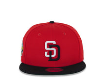 Load image into Gallery viewer, San Diego Padres New Era MLB 9FIFTY 950 Snapback Cap Hat Black Crown Red Visor White/Black Logo Established 1969 Side Patch Green UV