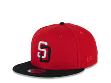 Load image into Gallery viewer, San Diego Padres New Era MLB 9FIFTY 950 Snapback Cap Hat Black Crown Red Visor White/Black Logo Established 1969 Side Patch Green UV