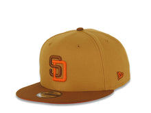 Load image into Gallery viewer, San Diego Padres New Era MLB 9FIFTY 950 Snapback Cap Hat Tan Crown Brown Visor Brown/Orange Logo 40th Anniversary Side Patch Orange UV