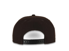 Load image into Gallery viewer, San Diego Padres New Era MLB 59FIFTY 5950 Fitted Cap Hat Dark Brown Crown Black Visor Peach/Metallic Brown Logo Stadium Side Patch Peach UV