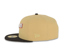 Load image into Gallery viewer, San Diego Padres New Era MLB 59FIFTY 5950 Fitted Cap Hat Yellow Green Crown Black Visor White/Metallic Red Script Logo 25th Anniversary Side Patch