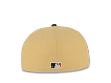 Load image into Gallery viewer, San Diego Padres New Era MLB 59FIFTY 5950 Fitted Cap Hat Yellow Green Crown Black Visor White/Metallic Red Script Logo 25th Anniversary Side Patch