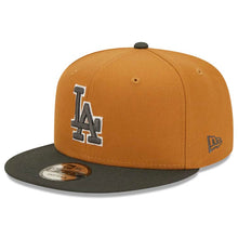 Load image into Gallery viewer, Los Angeles Dodgers New Era MLB 9FIFTY 950 Snapback Cap Hat Light Brown Crown Gray Visor Gray/White Logo (2-Tone Color Pack)