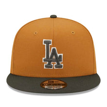 Load image into Gallery viewer, Los Angeles Dodgers New Era MLB 9FIFTY 950 Snapback Cap Hat Light Brown Crown Gray Visor Gray/White Logo (2-Tone Color Pack)
