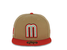 Load image into Gallery viewer, Mexico New Era World Baseball Classic WBC 59FIFTY 5950 Fitted Cap Hat Khaki Crown Red Visor White/Green/Red/Black Logo Gray UV