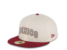 Load image into Gallery viewer, Mexico New Era World Baseball Classic WBC 59FIFTY 5950 Fitted Cap Hat Cream Crown Cardinal Visor Green/White/Cardinal Script Logo Green UV