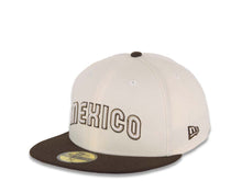 Load image into Gallery viewer, Mexico New Era World Baseball Classic WBC 59FIFTY 5950 Fitted Cap Hat Cream Crown Brown Visor Brown/White Logo Khaki UV