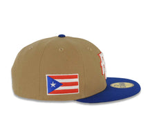 Load image into Gallery viewer, Puerto Rico New Era World Baseball Classic WBC 59FIFTY 5950 Fitted Cap Hat Khaki Crown Light Royal Blue Visor White/Red Logo Gray UV