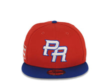 Load image into Gallery viewer, Puerto Rico New Era World Baseball Classic WBC 59FIFTY 5950 Fitted Cap Hat Red Crown Light Royal Blue Visor White/Light Royal Blue Logo Gray UV