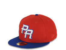 Load image into Gallery viewer, Puerto Rico New Era World Baseball Classic WBC 59FIFTY 5950 Fitted Cap Hat Red Crown Light Royal Blue Visor White/Light Royal Blue Logo Gray UV