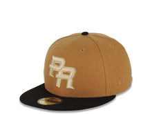 Load image into Gallery viewer, Puerto Rico New Era World Baseball Classic WBC 59FIFTY 5950 Fitted Cap Hat Light Brown Crown Black Visor White/Metallic Gold Logo Gray UV