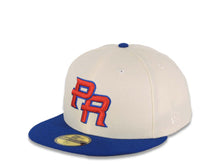 Load image into Gallery viewer, Puerto Rico New Era World Baseball Classic WBC 59FIFTY 5950 Fitted Cap Hat Cream Crown Royal Blue Visor Red/Royal Blue Logo Gray UV