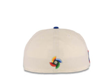 Load image into Gallery viewer, Puerto Rico New Era World Baseball Classic WBC 59FIFTY 5950 Fitted Cap Hat Cream Crown Royal Blue Visor Red/Royal Blue Logo Gray UV