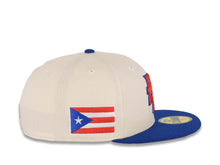 Load image into Gallery viewer, Puerto Rico New Era World Baseball Classic WBC 59FIFTY 5950 Fitted Cap Hat Cream Crown Royal Blue Visor Red/Royal Blue Logo Gray UV