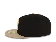 Load image into Gallery viewer, Mexico New Era World Baseball Classic WBC 59FIFTY 5950 Fitted Cap Hat Black Crown Khaki Visor Peach/Metallic Brown Logo Dark Orange UV