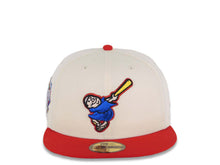 Load image into Gallery viewer, San Diego Padres New Era MLB 59FIFTY 5950 Fitted Cap Hat Cream Crown Red Visor Metallic Blue/Red Swinging Friar Logo 2016 All-Star Game Side Patch