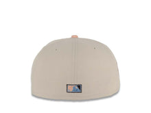 Load image into Gallery viewer, San Diego Padres New Era MLB 59FIFTY 5950 Fitted Cap Hat Stone Crown Brown Visor Sky Blue/Light Peach Logo 25th Anniversary Side Patch Light Peach UV