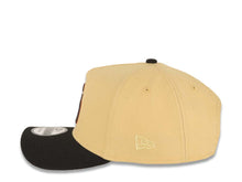 Load image into Gallery viewer, San Diego Padres New Era MLB 9FORTY 940 A-Frame Adjustable Hat Vegas Gold Crown Black Visor Brown/Orange Cooperstown Logo 50th Anniversary Side Patch