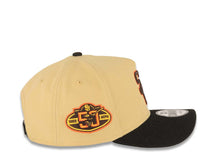 Load image into Gallery viewer, San Diego Padres New Era MLB 9FORTY 940 A-Frame Adjustable Hat Vegas Gold Crown Black Visor Brown/Orange Cooperstown Logo 50th Anniversary Side Patch