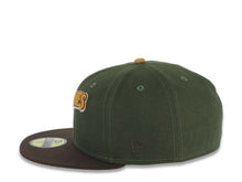 Load image into Gallery viewer, San Diego Padres New Era MLB 59FIFTY 5950 Fitted Cap Hat Olive Green Crown Brown Visor Tan/Cream Script Logo 40th Anniversary Side Patch Tan UV