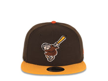 Load image into Gallery viewer, San Diego Padres New Era MLB 9FIFTY 950 Snapback Cap Hat Brown Crown Yellow Visor Brown/Yellow Swinging Friar Logo Green UV