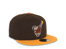 Load image into Gallery viewer, San Diego Padres New Era MLB 9FIFTY 950 Snapback Cap Hat Brown Crown Yellow Visor Brown/Yellow Swinging Friar Logo Green UV