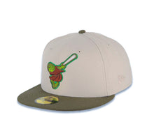 Load image into Gallery viewer, San Diego Padres New Era MLB 59FIFTY 5950 Fitted Cap Hat Stone Crown Olive Green Visor Green/Brown Swinging Friar Logo 40th Anniversary Side Patch