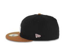 Load image into Gallery viewer, (Pin Included) San Diego Padres New Era MLB 59FIFTY 5950 Fitted Cap Hat Black Crown Brown Visor White Cooperstown Logo Go Padres Side Patch Green UV