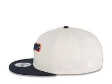 Load image into Gallery viewer, San Diego Padres New Era MLB 9FIFTY 950 Snapback Cap Hat Cream Crown Navy Visor Navy/Metallic Silver Script Logo 25th Anniversary Side Patch Gray UV