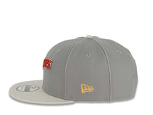 Load image into Gallery viewer, San Diego Padres New Era MLB 9FIFTY 950 Snapback Cap Hat Gray Crown Piping Stone Visor Metallic Black Script Logo 25th Anniversary Side Patch Red UV