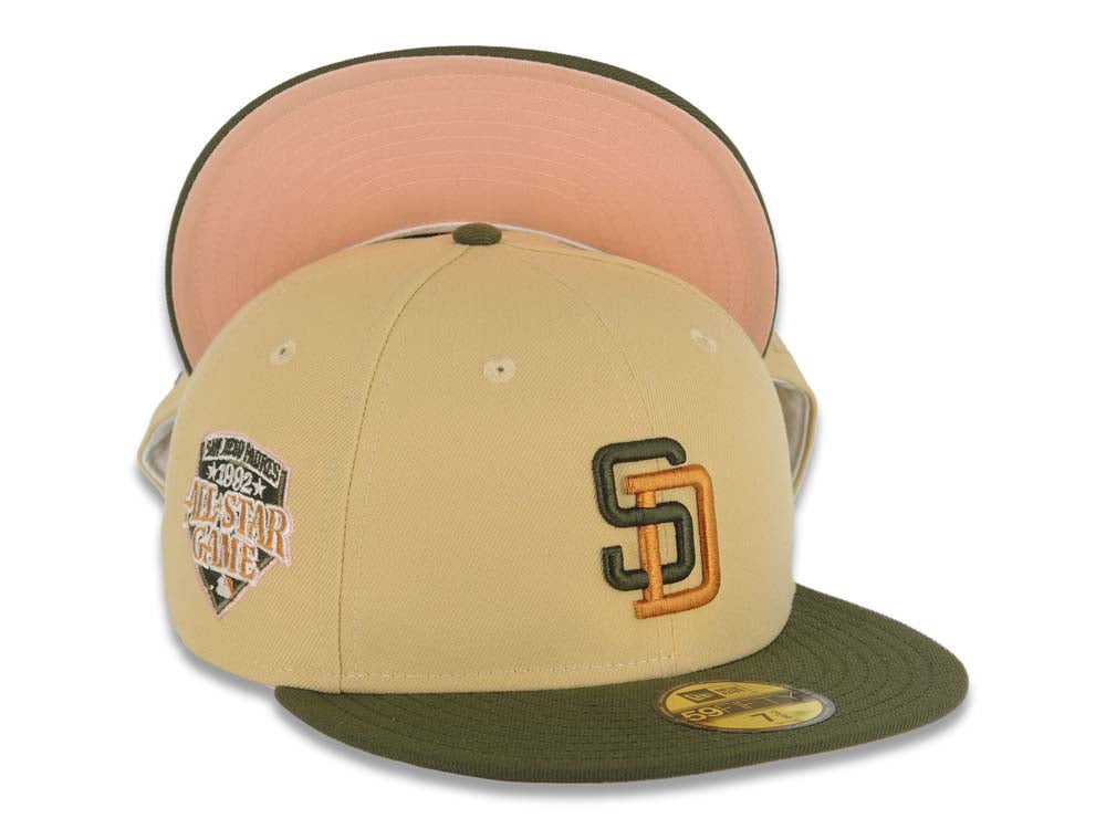 San Diego Padres New Era Pink Undervisor 59FIFTY Fitted Hat - Khaki/Olive