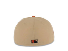 Load image into Gallery viewer, San Diego Padres New Era MLB 59FIFTY 5950 Fitted Cap Hat Khaki Crown Dark Orange Visor Metallic Copper/Black Logo Centennial Side Patch Stone UV