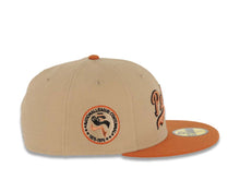 Load image into Gallery viewer, San Diego Padres New Era MLB 59FIFTY 5950 Fitted Cap Hat Khaki Crown Dark Orange Visor Metallic Copper/Black Logo Centennial Side Patch Stone UV