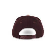 Load image into Gallery viewer, (Youth) San Diego Padres New Era MLB 59FIFTY 950 Snapback Cap Hat Maroon Crown Light Peach Visor Pink/Metallic Gold Logo 25th Anniversary Side Patch