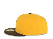Load image into Gallery viewer, San Diego Padres New Era MLB 59FIFTY 5950 Fitted Cap Hat Yellow Crown Brown Visor Brown Logo 40th Anniversary Side Patch Green UV