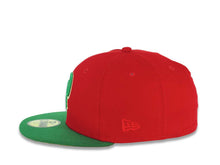 Load image into Gallery viewer, San Diego Padres New Era MLB 59FIFTY 5950 Fitted Cap Hat Red Crown Green Visor Green/Metallic Gold P Logo 25th Anniversary Side Patch Metallic Gold UV